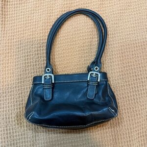 Vintage Y2K Nine Wesr Elegant Black Leather Handbag
